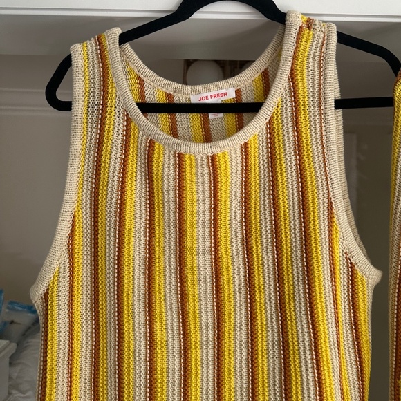 JOE FRESH Multicolour Striped Knit Tank & Midi Skirt Set - Size XL - Picture 6 of 14